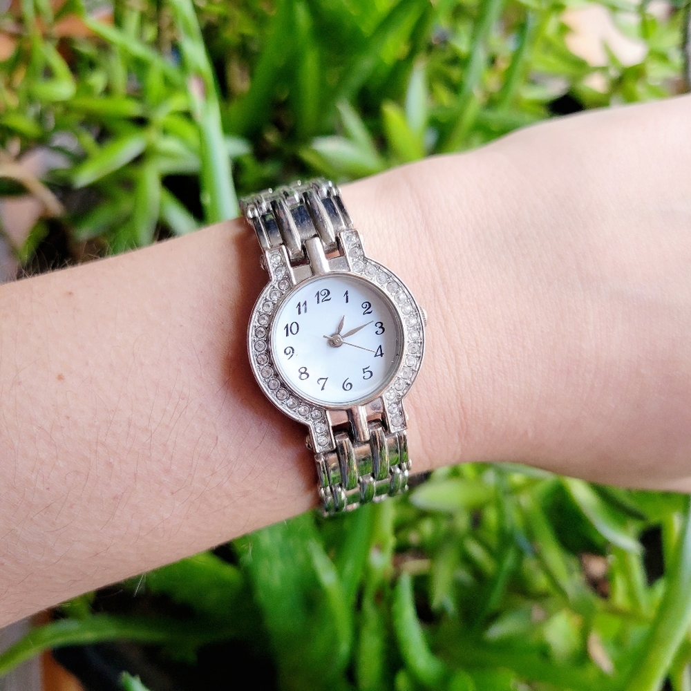 Classic Silver Rhinestone Watch - Picture 2 of 10